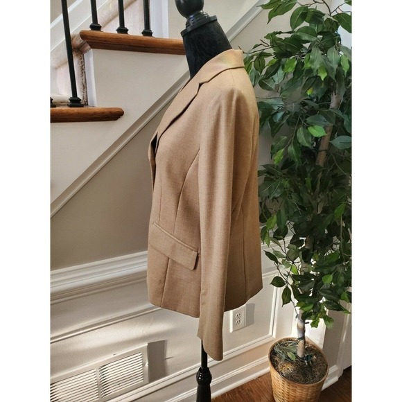 Pendleton Women's Tan Wool Two Buttons Single Breasted Fitted Blazer Size 10 - Picture 5 of 12